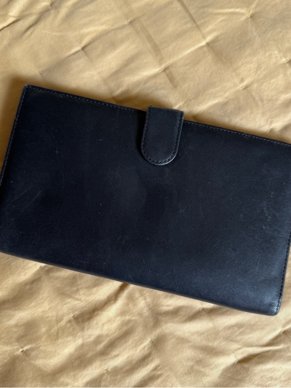 Brookstone Black Leather Clutch Wallet